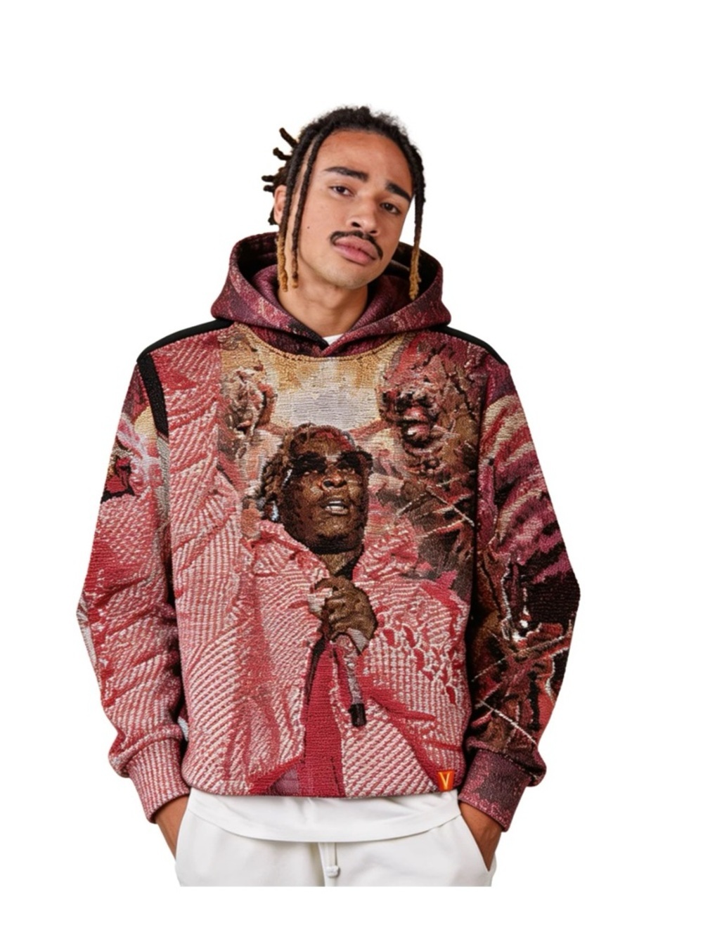 Men's Pink Graphic Hooded Sweatshirt - Streetwear Pullover- Tapestry hoodie